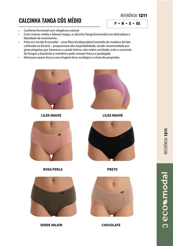 CALCINHA TANGA ECOMODAL (INDICADO POR GINECOLOGISTAS)