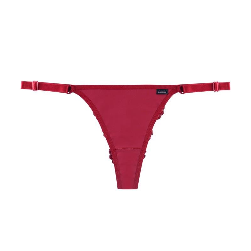 CALCINHA MODELO FIO DENTAL DE RENDA COM MICROFIBRA, LATERAIS DE TIRA COM REGULAGEM