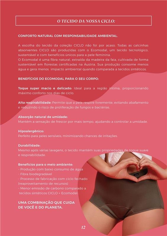CALCINHA ABSORVENTE TANGA CÓS ALTA (TODO TIPO DE FLUXO)