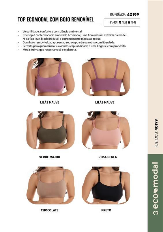 SUTIÃ TOP COM BOJO REMOVÍVEL ECOMODAL