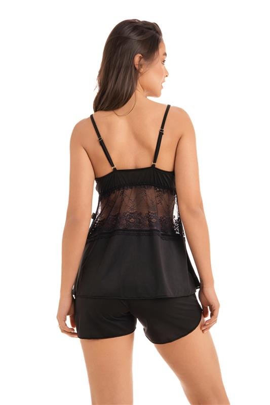 SHORT DOLL DE ALCINHA EM LIGANETE COM RENDA