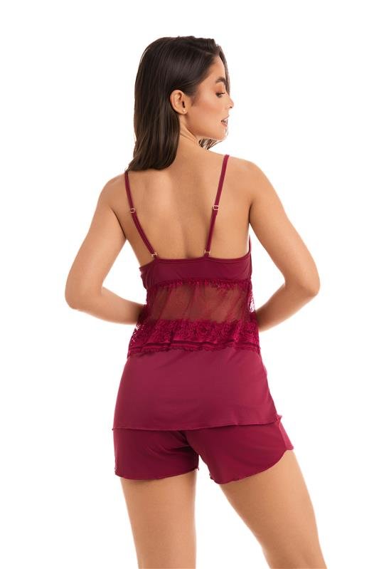 SHORT DOLL DE ALCINHA EM LIGANETE COM RENDA