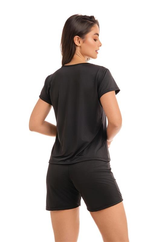 SHORT DOLL MANGA CURTA EM LIGANETE COM RENDA